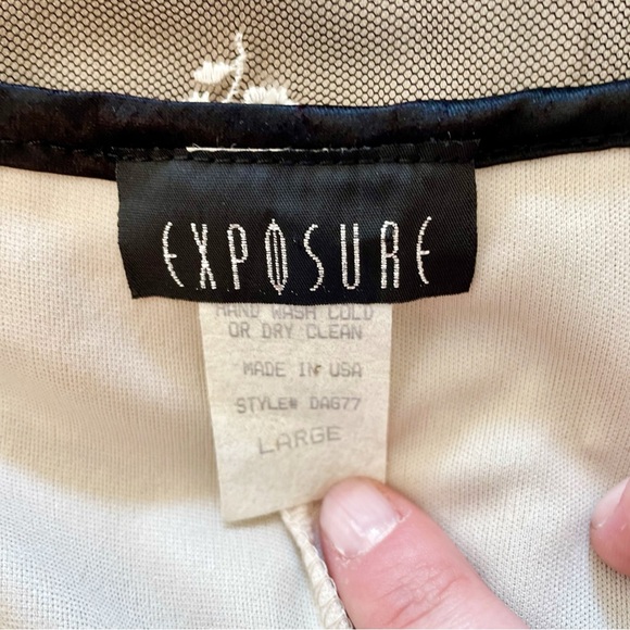 Vintage 90s Mesh Floral Babydoll Mini Dress - Picture 4 of 4